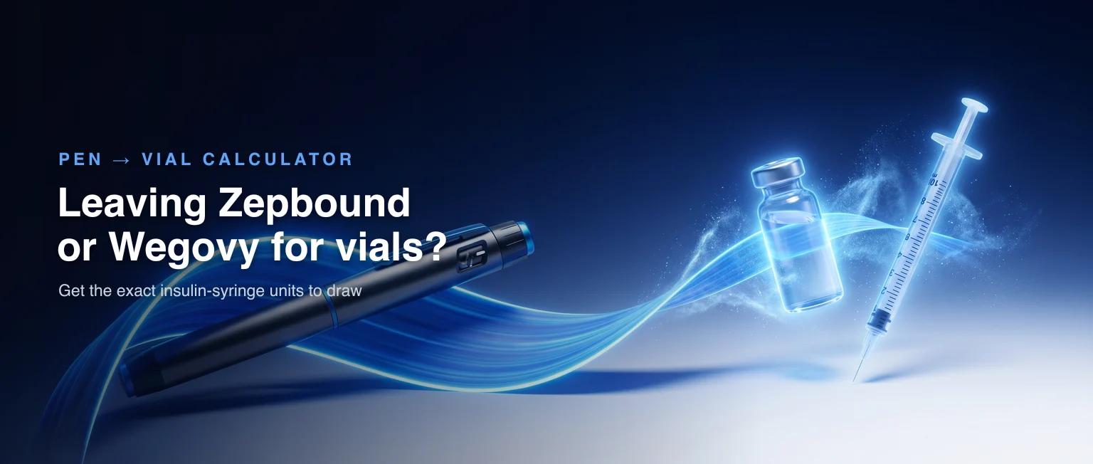 Pen-to-vial dose calculator: convert your GLP-1 pen dose into the insulin-syringe units to draw from your vial
