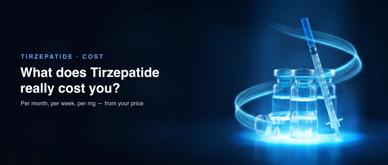 Tirzepatide cost calculator: see your cost per month, week, year and per mg